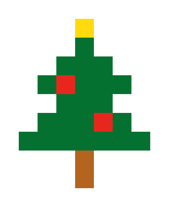 クリスマスツリーのドット絵