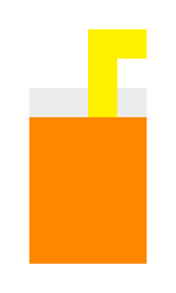 オレンジジュース（Sサイズ）のドット絵