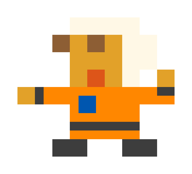 オレンジの服の宇宙飛行士