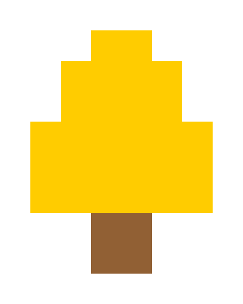 黄色の木（大）のドット絵