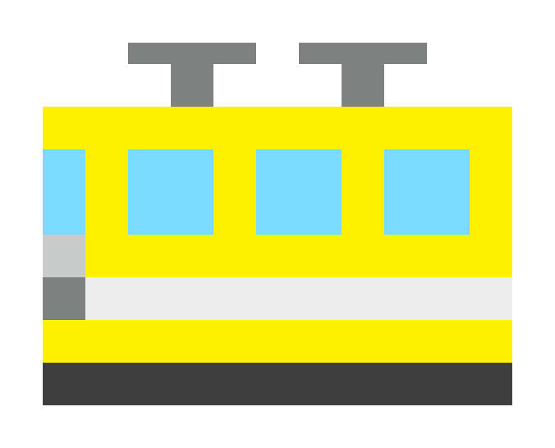 電車（先頭車）のドット絵