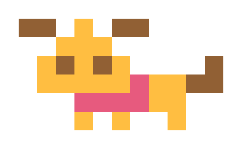 黄色いうんち犬のドット絵