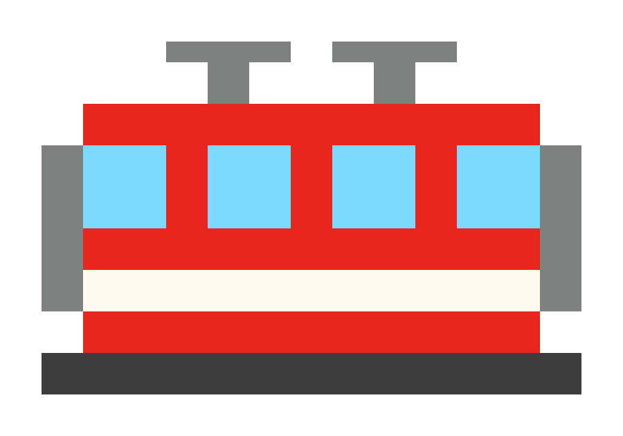 電車（中間車）のドット絵