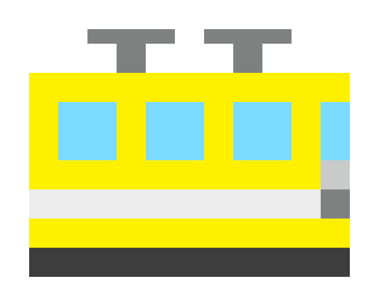 電車（後尾車）のドット絵